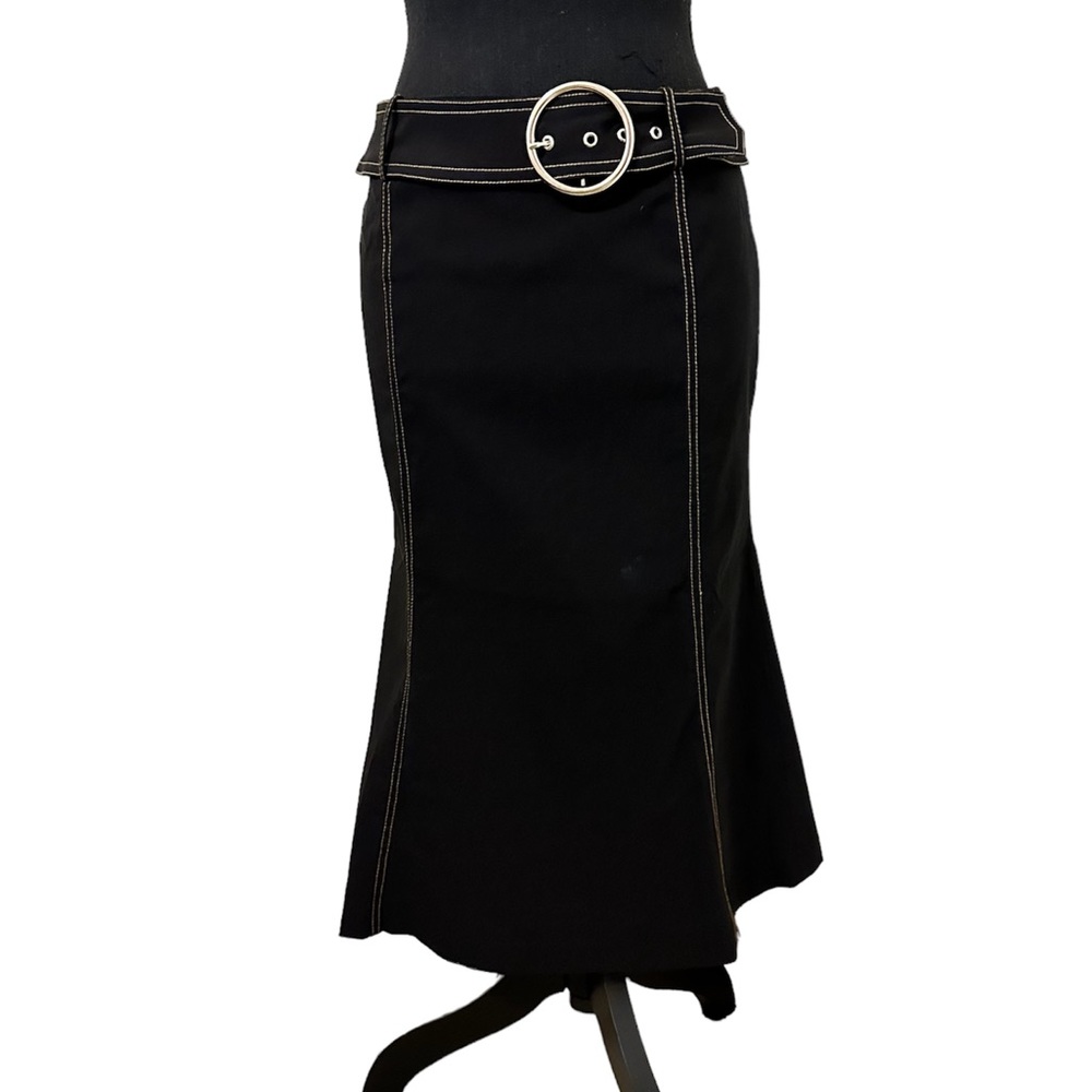 Sinéquanone Paris Mid-Length Black Belted Skirt Size US 8 T40